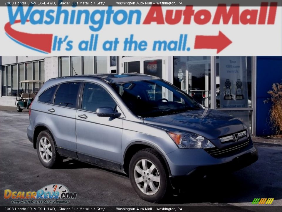 2008 Honda CR-V EX-L 4WD Glacier Blue Metallic / Gray Photo #1