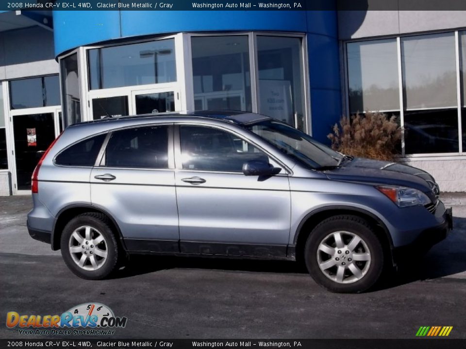 2008 Honda CR-V EX-L 4WD Glacier Blue Metallic / Gray Photo #2
