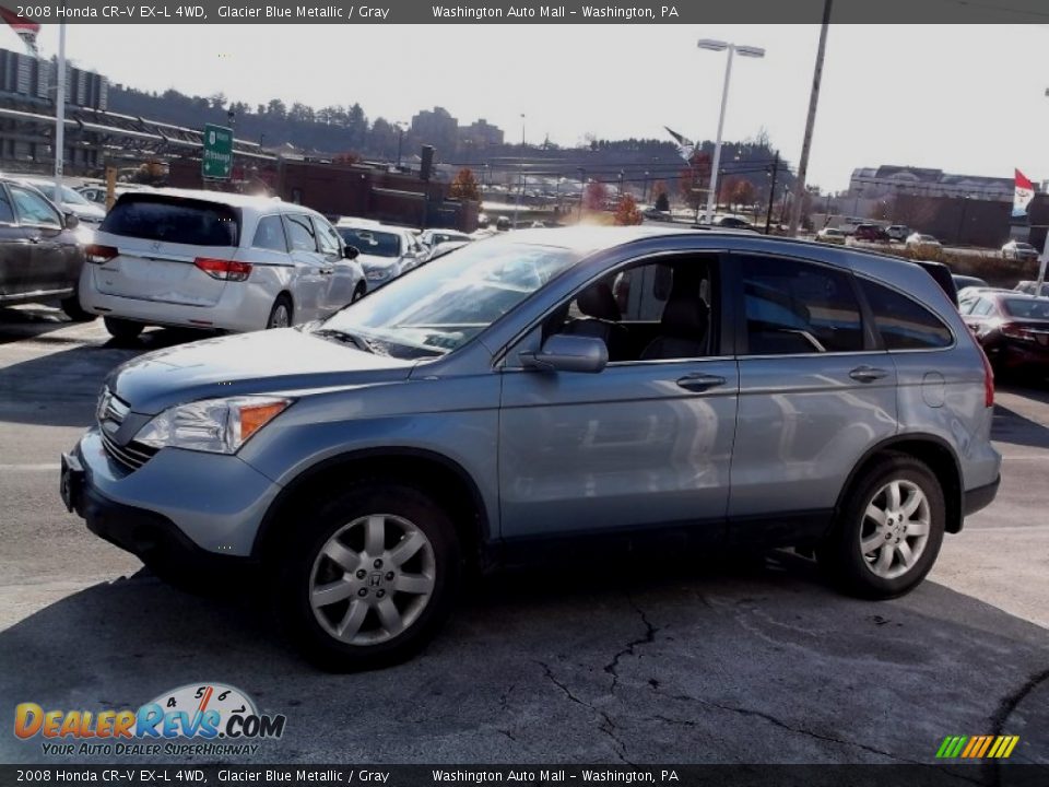 2008 Honda CR-V EX-L 4WD Glacier Blue Metallic / Gray Photo #4