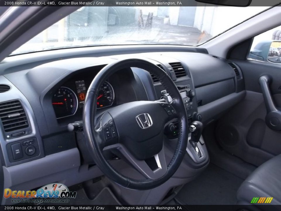 2008 Honda CR-V EX-L 4WD Glacier Blue Metallic / Gray Photo #9