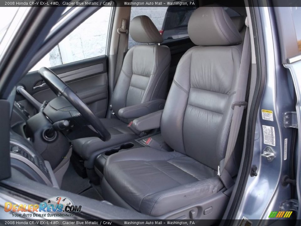 2008 Honda CR-V EX-L 4WD Glacier Blue Metallic / Gray Photo #10