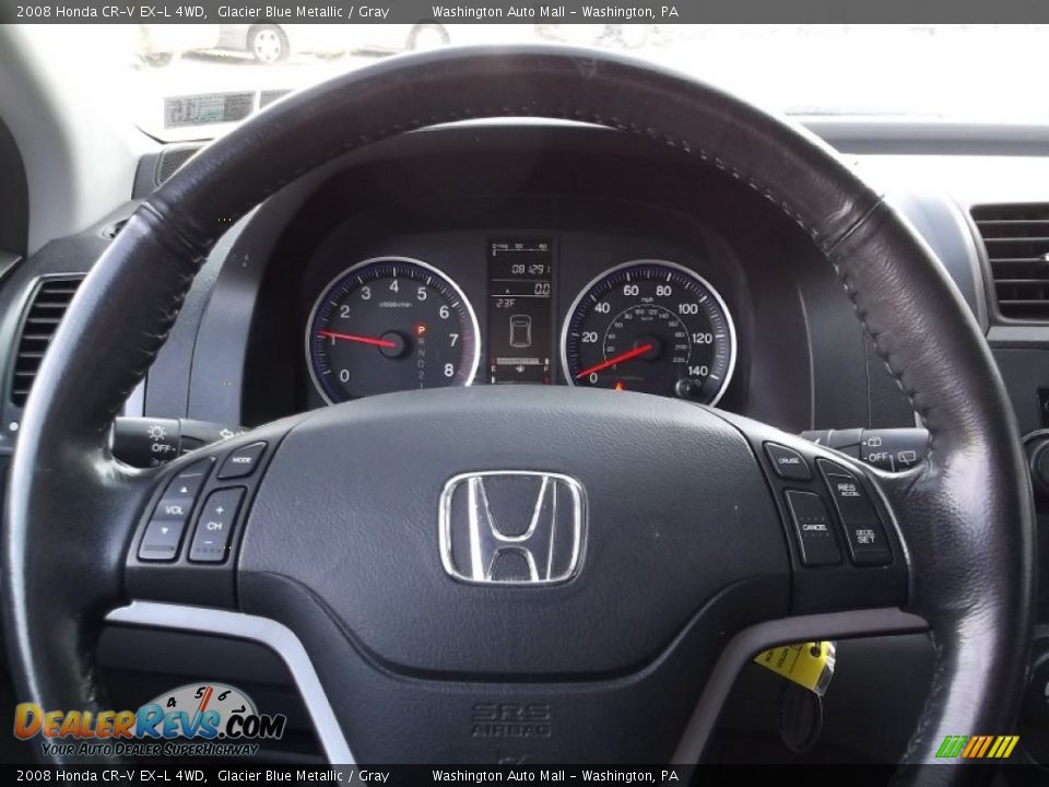 2008 Honda CR-V EX-L 4WD Glacier Blue Metallic / Gray Photo #15