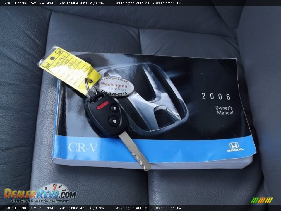 2008 Honda CR-V EX-L 4WD Glacier Blue Metallic / Gray Photo #18