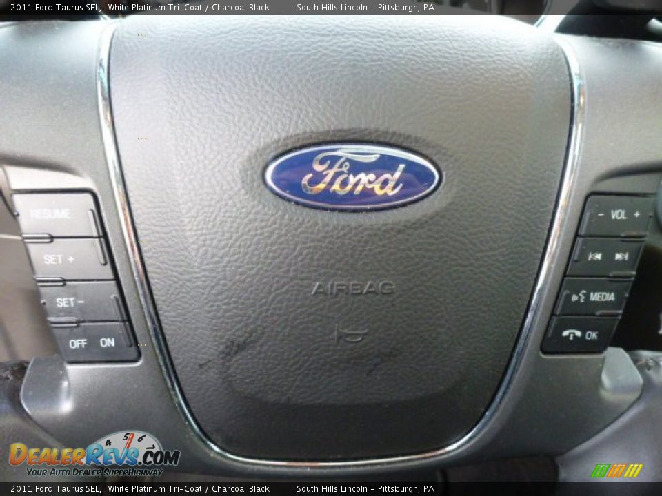 2011 Ford Taurus SEL White Platinum Tri-Coat / Charcoal Black Photo #21