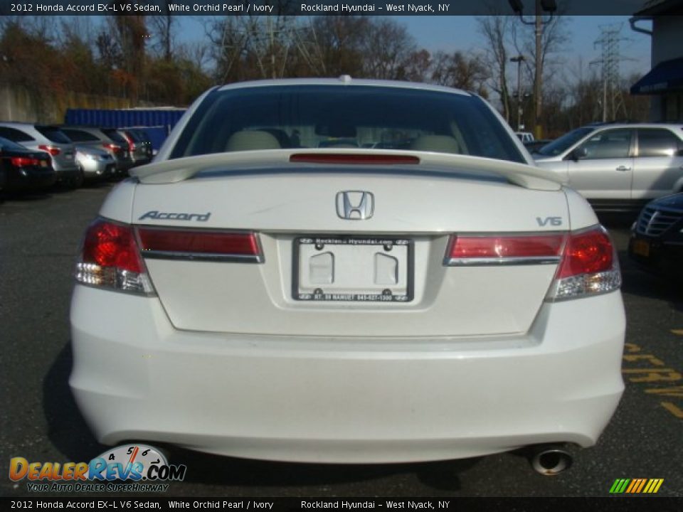 2012 Honda Accord EX-L V6 Sedan White Orchid Pearl / Ivory Photo #5