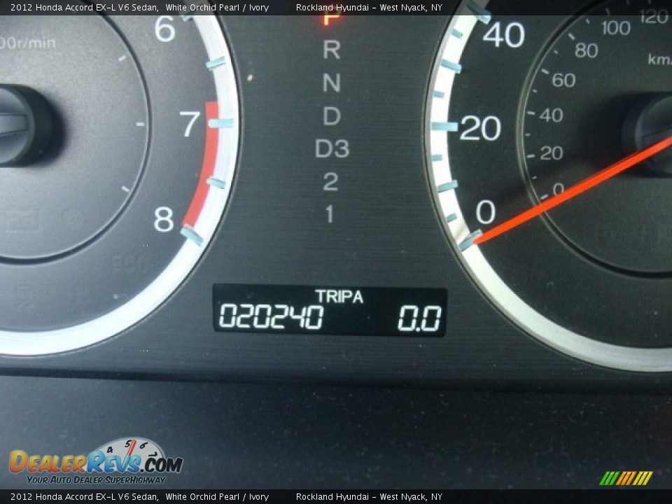 2012 Honda Accord EX-L V6 Sedan White Orchid Pearl / Ivory Photo #17