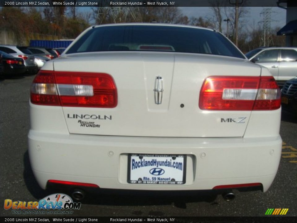 2008 Lincoln MKZ Sedan White Suede / Light Stone Photo #5