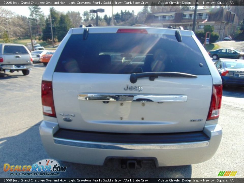 2008 Jeep Grand Cherokee Overland 4x4 Light Graystone Pearl / Saddle Brown/Dark Slate Gray Photo #4