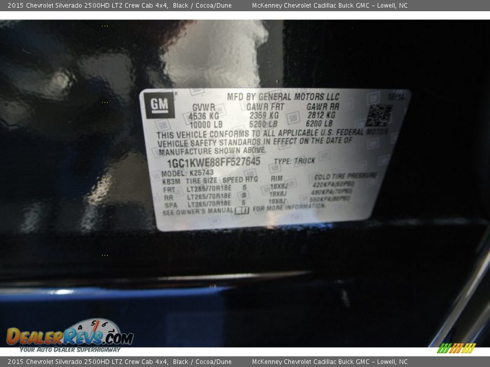 2015 Chevrolet Silverado 2500HD LTZ Crew Cab 4x4 Black / Cocoa/Dune Photo #7