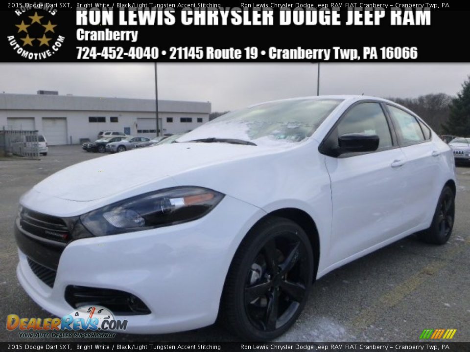 2015 Dodge Dart SXT Bright White / Black/Light Tungsten Accent Stitching Photo #1
