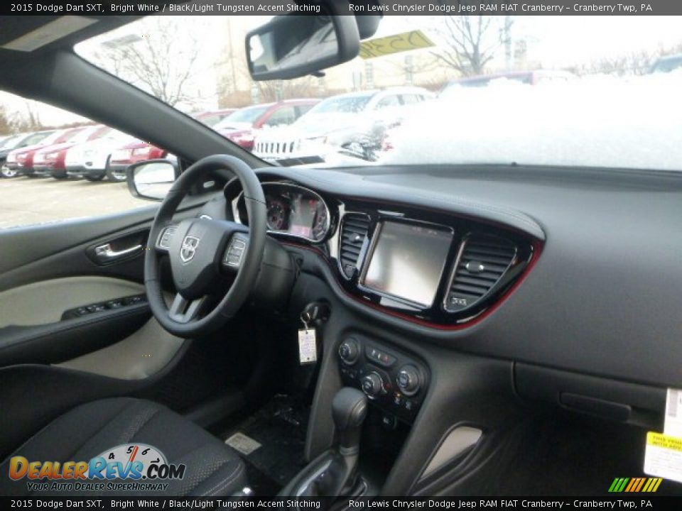 2015 Dodge Dart SXT Bright White / Black/Light Tungsten Accent Stitching Photo #12
