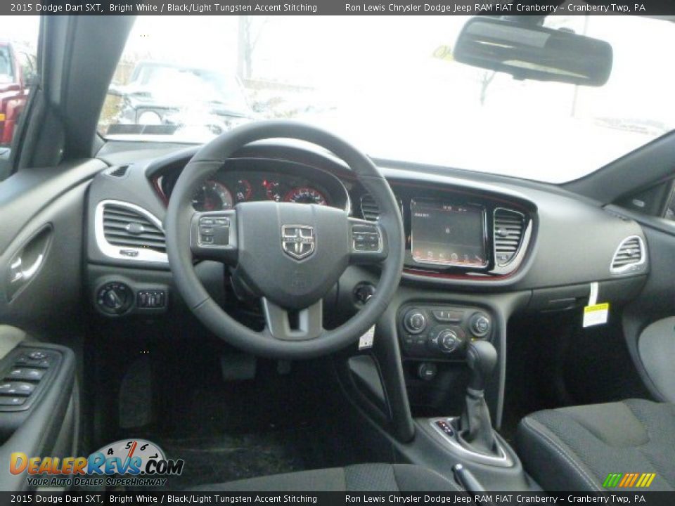 2015 Dodge Dart SXT Bright White / Black/Light Tungsten Accent Stitching Photo #15