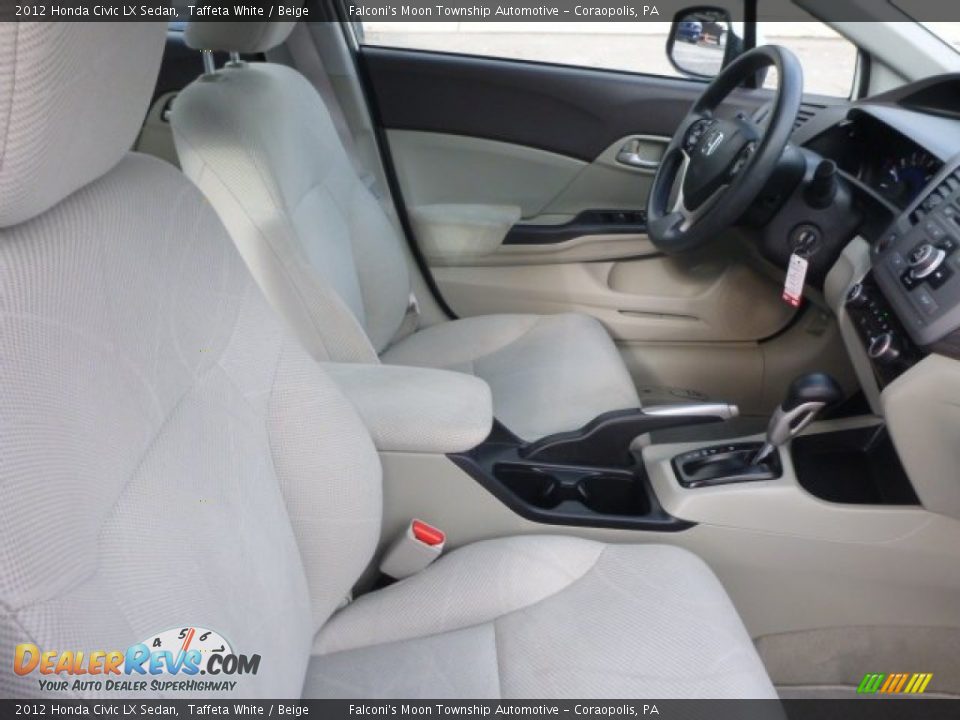 2012 Honda Civic LX Sedan Taffeta White / Beige Photo #4