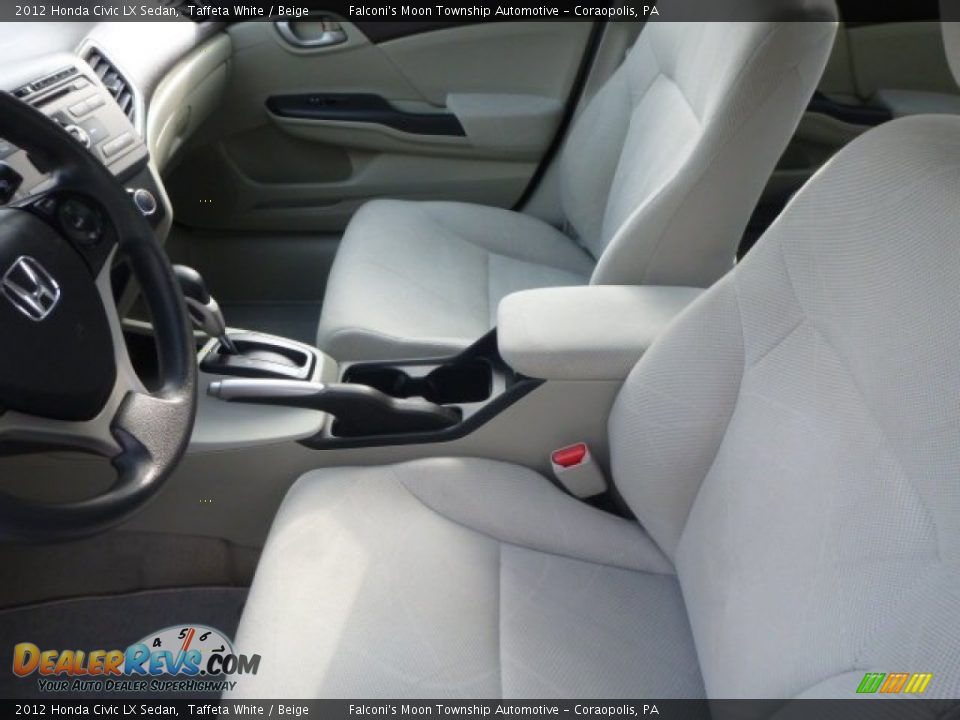 2012 Honda Civic LX Sedan Taffeta White / Beige Photo #13