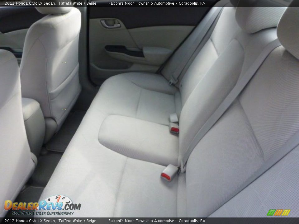 2012 Honda Civic LX Sedan Taffeta White / Beige Photo #14