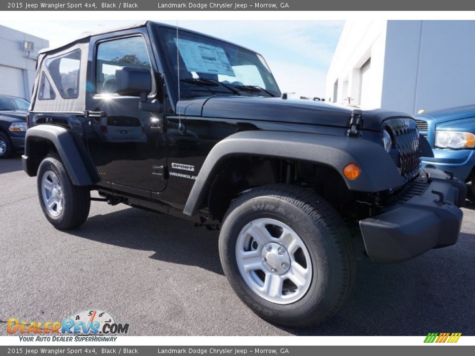 2015 Jeep Wrangler Sport 4x4 Black / Black Photo #4