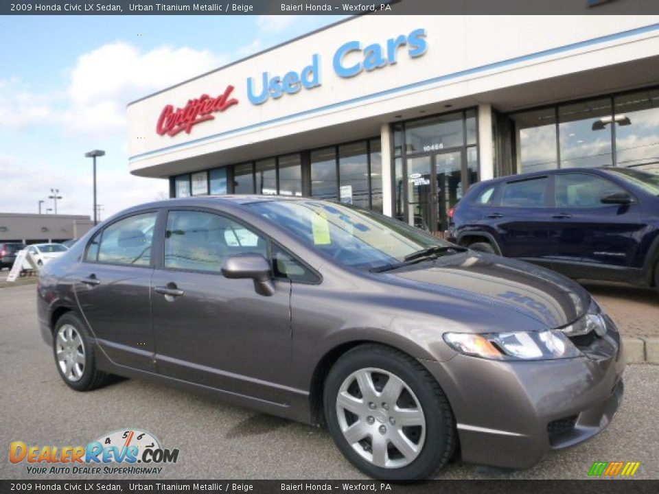 2009 Honda Civic LX Sedan Urban Titanium Metallic / Beige Photo #1