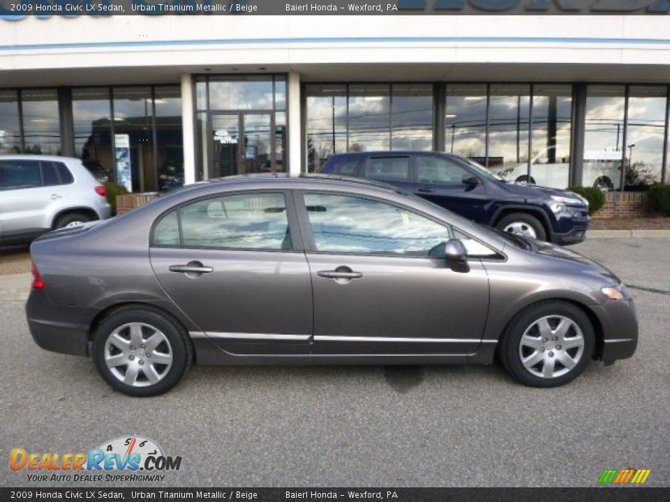 2009 Honda Civic LX Sedan Urban Titanium Metallic / Beige Photo #2