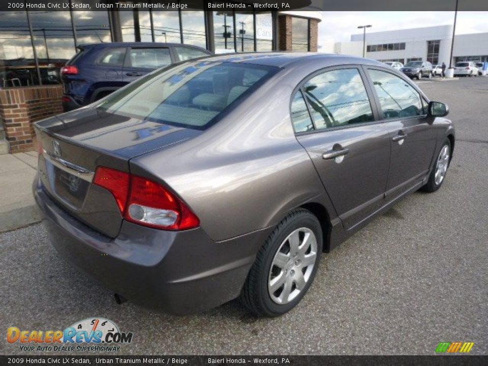 2009 Honda Civic LX Sedan Urban Titanium Metallic / Beige Photo #3