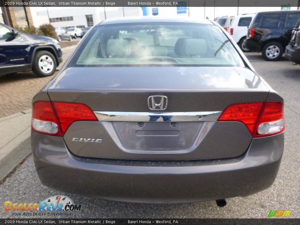 2009 Honda Civic LX Sedan Urban Titanium Metallic / Beige Photo #4