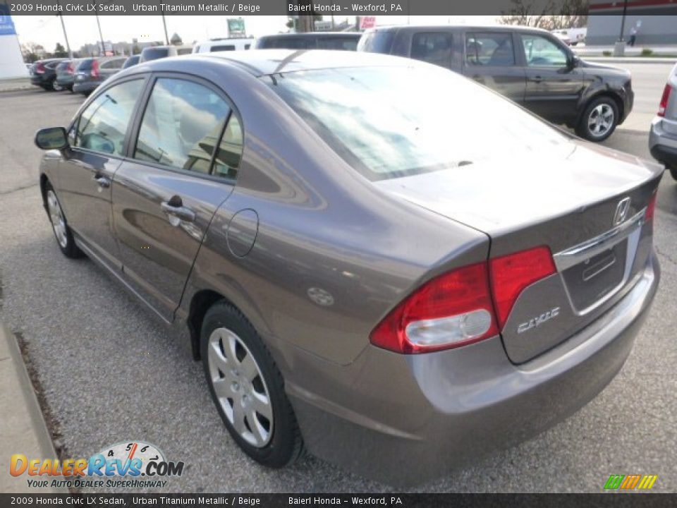 2009 Honda Civic LX Sedan Urban Titanium Metallic / Beige Photo #5