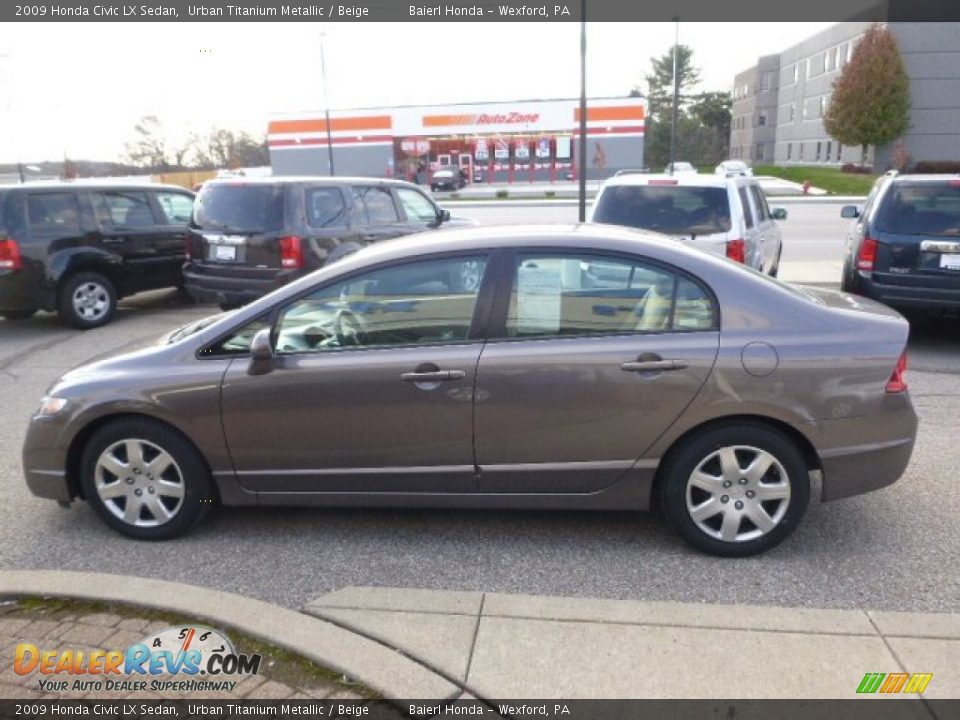2009 Honda Civic LX Sedan Urban Titanium Metallic / Beige Photo #6