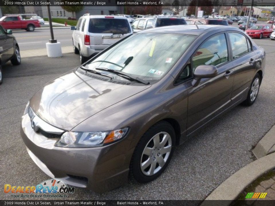 2009 Honda Civic LX Sedan Urban Titanium Metallic / Beige Photo #7