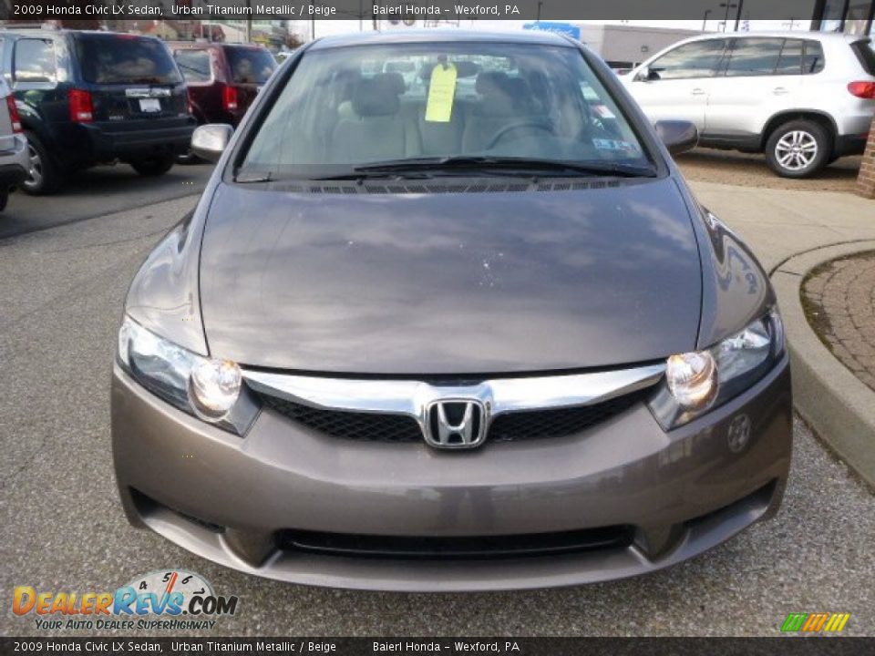 2009 Honda Civic LX Sedan Urban Titanium Metallic / Beige Photo #8