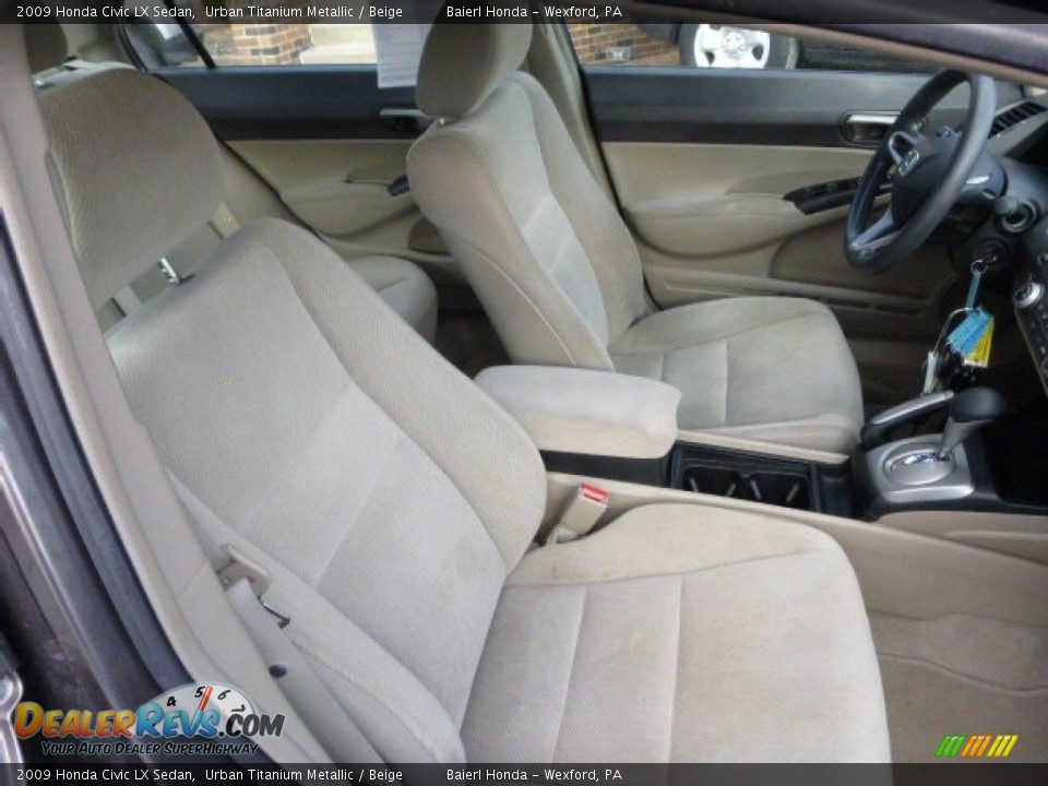 2009 Honda Civic LX Sedan Urban Titanium Metallic / Beige Photo #10