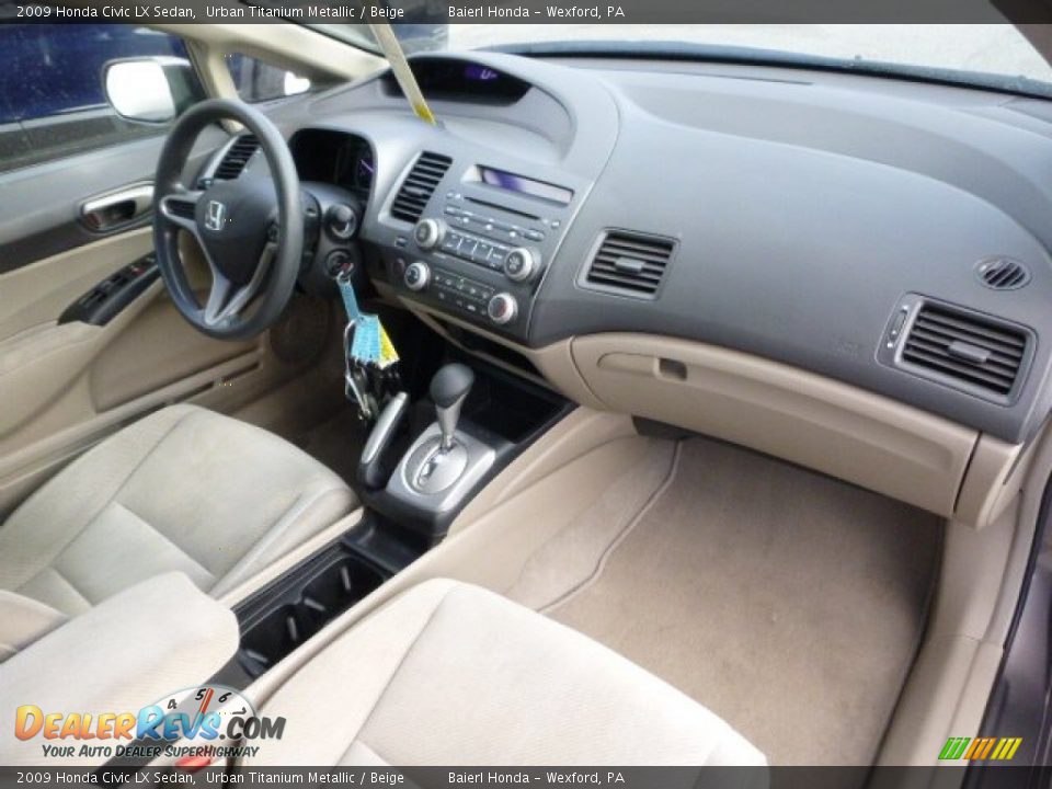 2009 Honda Civic LX Sedan Urban Titanium Metallic / Beige Photo #11