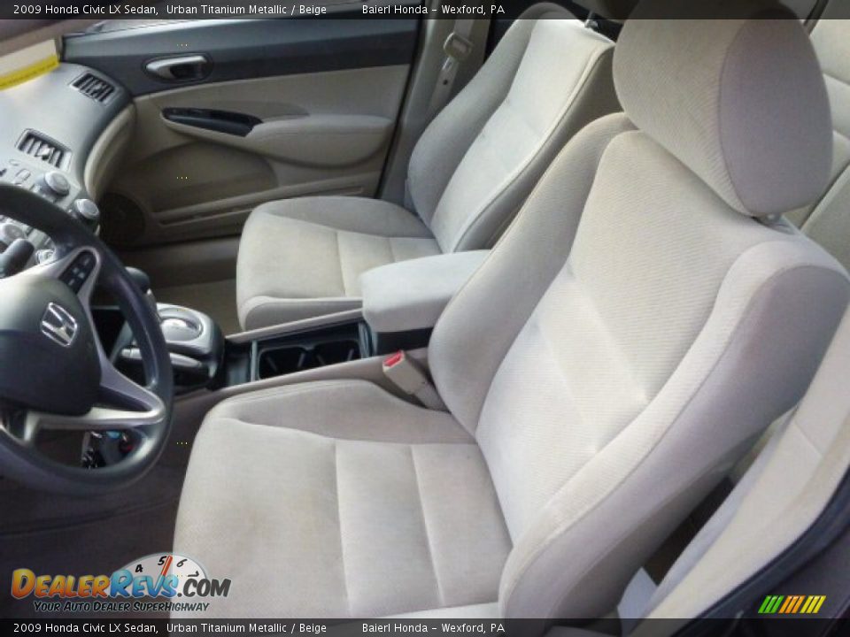 2009 Honda Civic LX Sedan Urban Titanium Metallic / Beige Photo #14