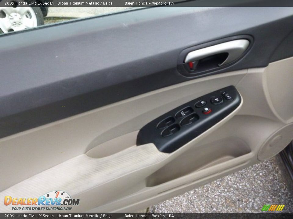 2009 Honda Civic LX Sedan Urban Titanium Metallic / Beige Photo #17