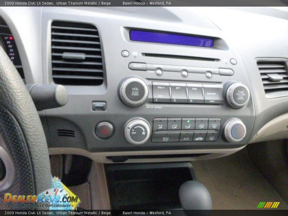 2009 Honda Civic LX Sedan Urban Titanium Metallic / Beige Photo #18