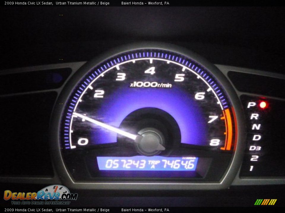 2009 Honda Civic LX Sedan Urban Titanium Metallic / Beige Photo #19