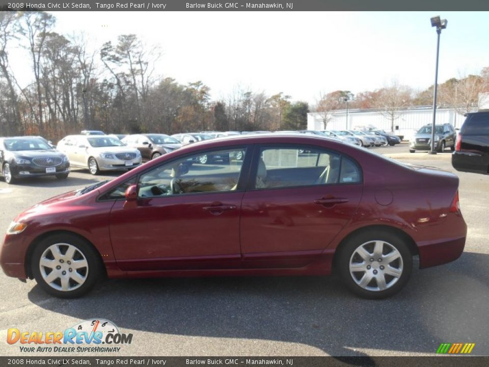 2008 Honda Civic LX Sedan Tango Red Pearl / Ivory Photo #4