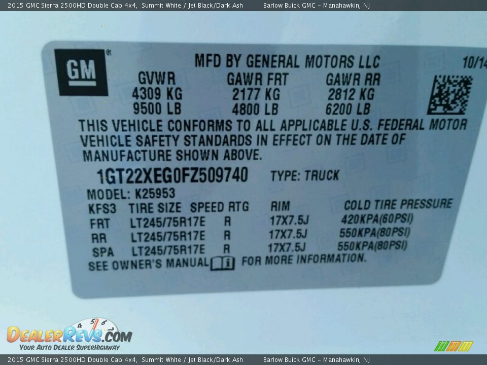 2015 GMC Sierra 2500HD Double Cab 4x4 Summit White / Jet Black/Dark Ash Photo #9