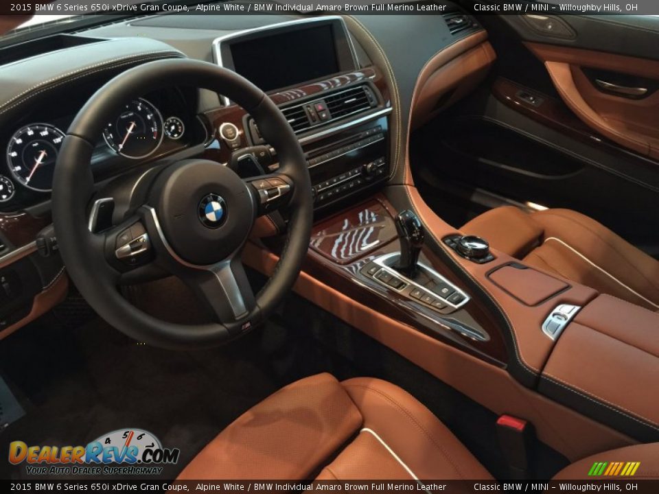 BMW Individual Amaro Brown Full Merino Leather Interior - 2015 BMW 6 Series 650i xDrive Gran Coupe Photo #3