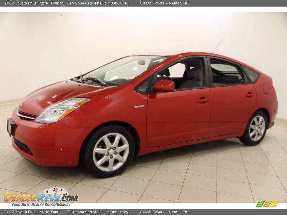 2007 Toyota Prius Hybrid Touring Barcelona Red Metallic / Dark Gray Photo #3