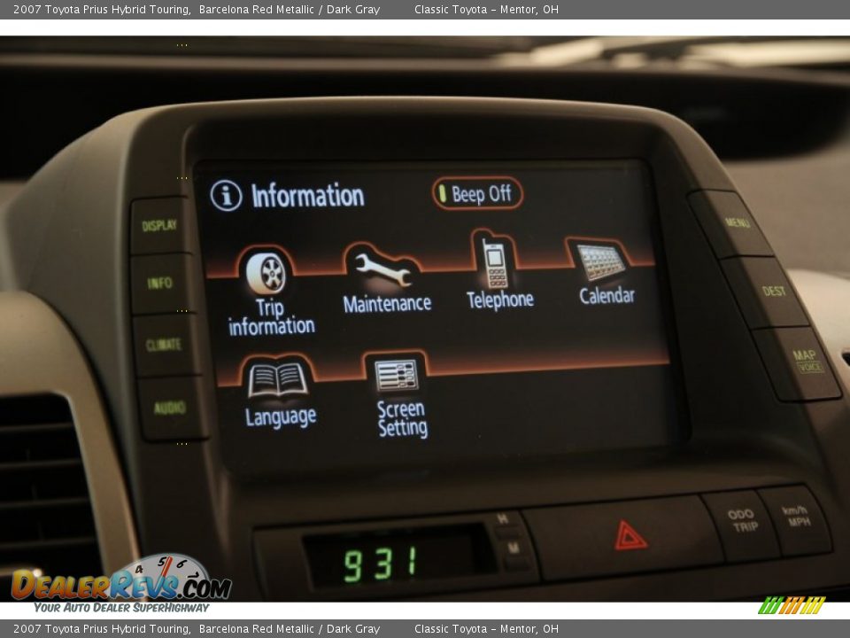 2007 Toyota Prius Hybrid Touring Barcelona Red Metallic / Dark Gray Photo #9