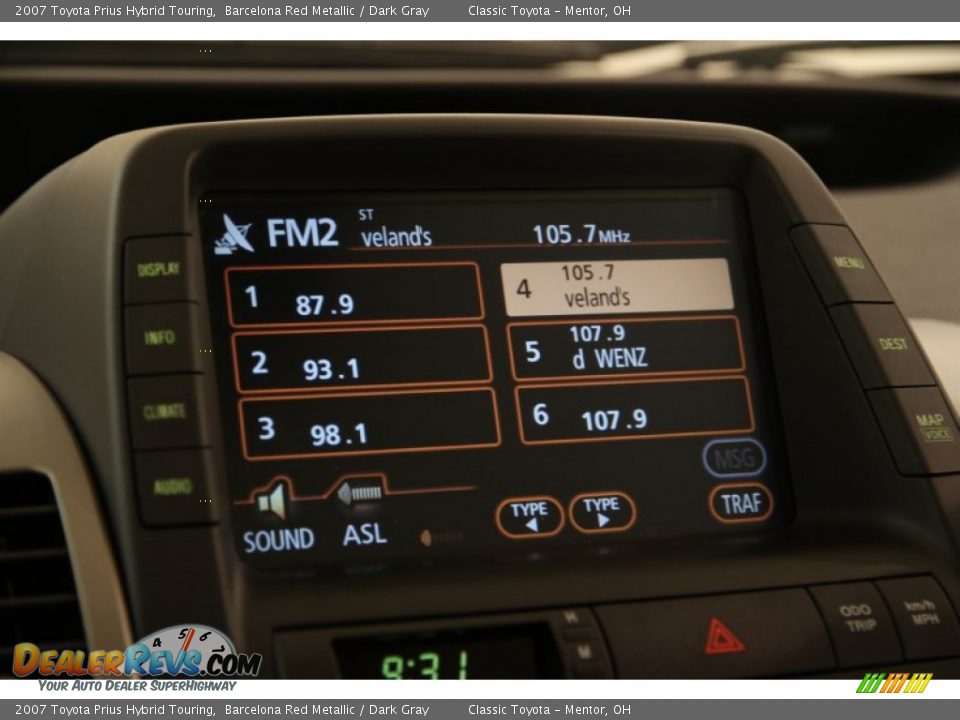 2007 Toyota Prius Hybrid Touring Barcelona Red Metallic / Dark Gray Photo #11