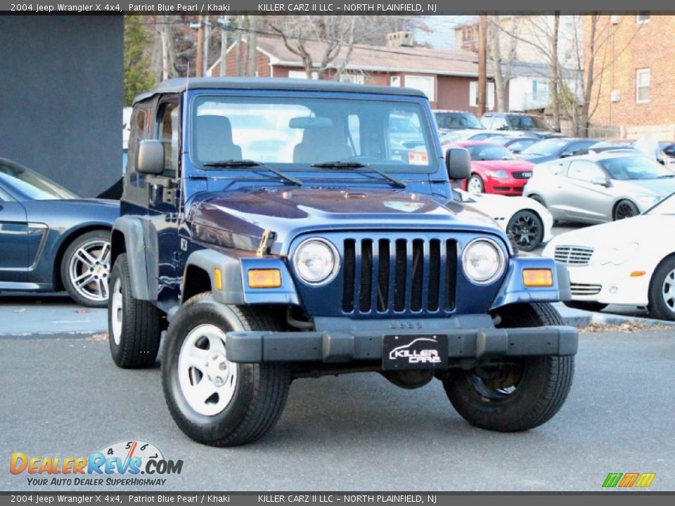 2004 Jeep Wrangler X 4x4 Patriot Blue Pearl / Khaki Photo #1