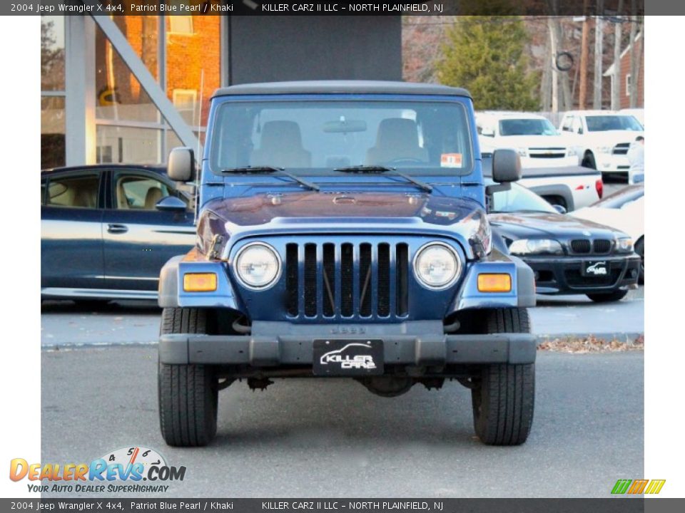 2004 Jeep Wrangler X 4x4 Patriot Blue Pearl / Khaki Photo #2