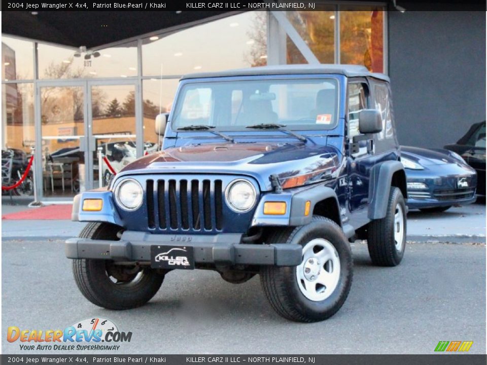 2004 Jeep Wrangler X 4x4 Patriot Blue Pearl / Khaki Photo #3