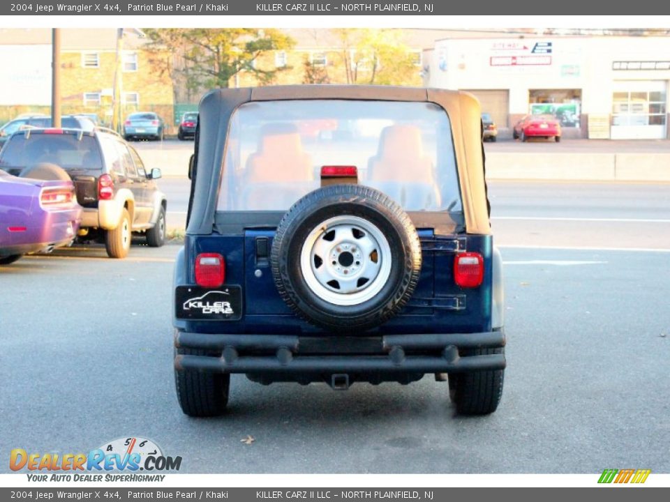2004 Jeep Wrangler X 4x4 Patriot Blue Pearl / Khaki Photo #6