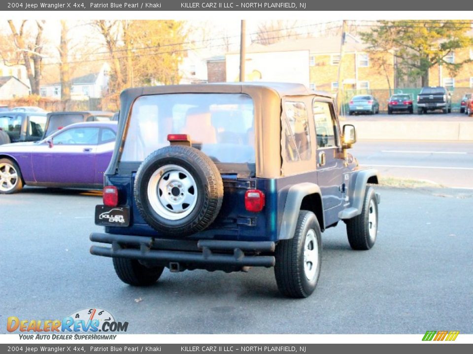 2004 Jeep Wrangler X 4x4 Patriot Blue Pearl / Khaki Photo #7