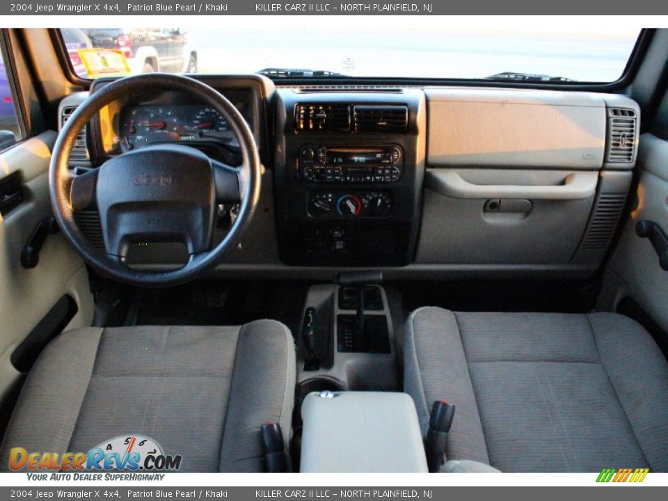 2004 Jeep Wrangler X 4x4 Patriot Blue Pearl / Khaki Photo #8