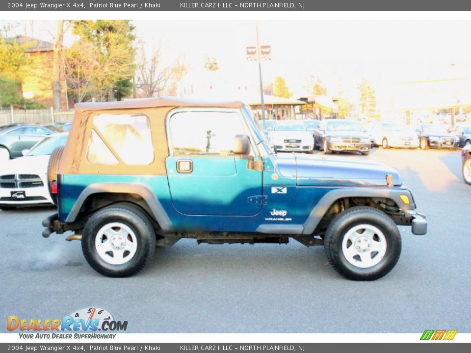 2004 Jeep Wrangler X 4x4 Patriot Blue Pearl / Khaki Photo #10