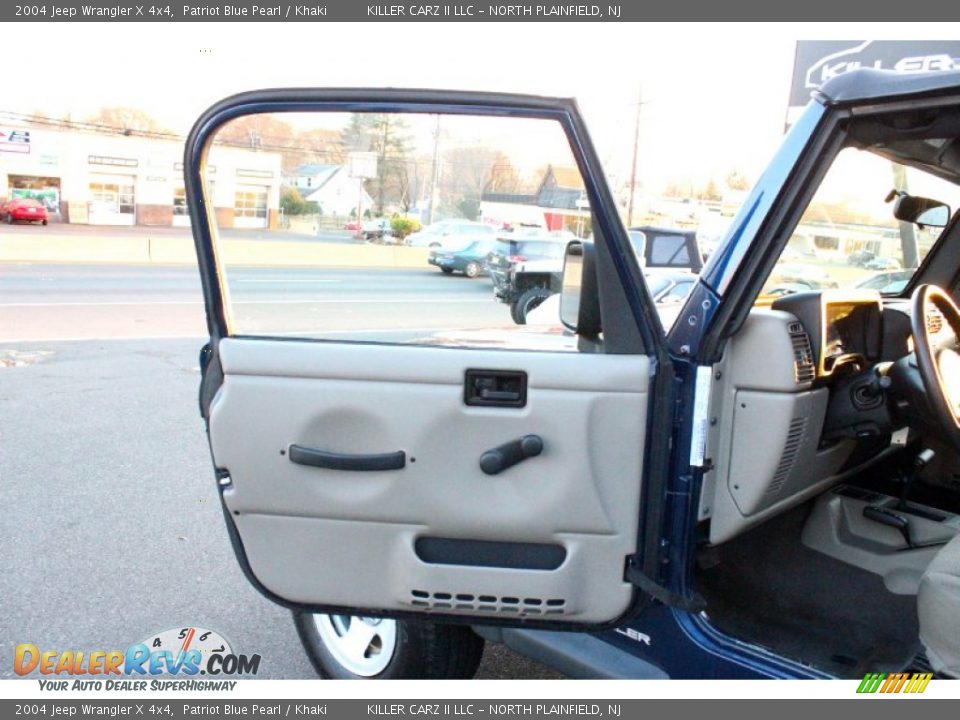 2004 Jeep Wrangler X 4x4 Patriot Blue Pearl / Khaki Photo #11