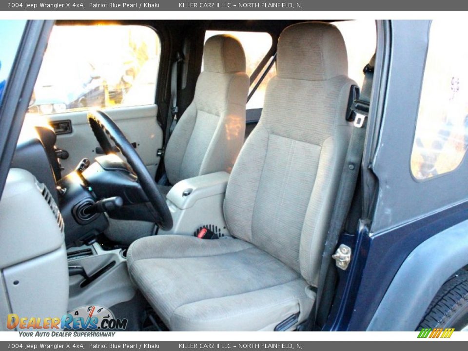 2004 Jeep Wrangler X 4x4 Patriot Blue Pearl / Khaki Photo #14