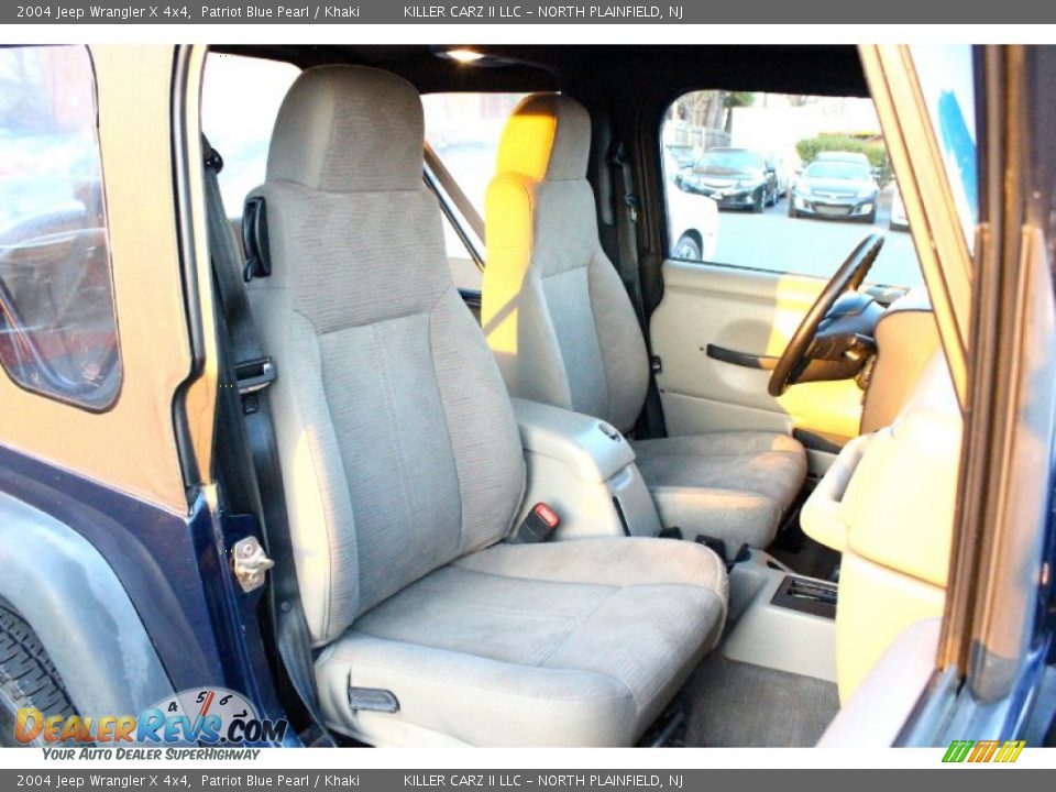 2004 Jeep Wrangler X 4x4 Patriot Blue Pearl / Khaki Photo #15